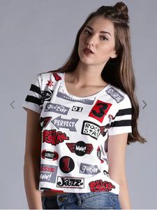Graphic Print White T-Shirt