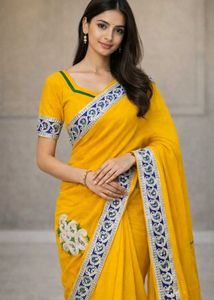 Yellow Saree with Blouse