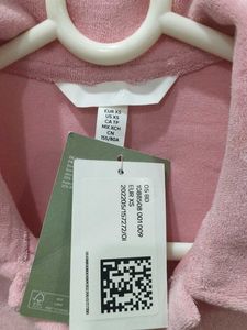 H&amp;M Pink Terry Cloth Shirt Dress
