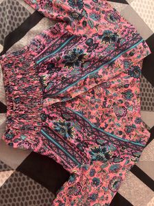 SALE - Boho Floral Print Crop Top &amp; Palazzo Set