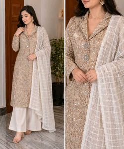 Designer Embellished Kurta Set with Palazzo