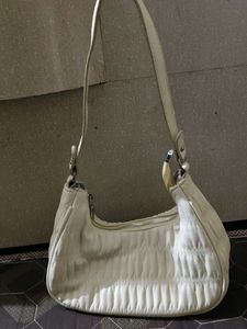 Stylish butter yellow Ruched Shoulder Bag