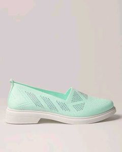 Sparkly Mint Green Slip-On Shoes