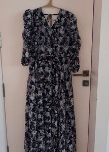 Floral Print Puff Sleeve Dress