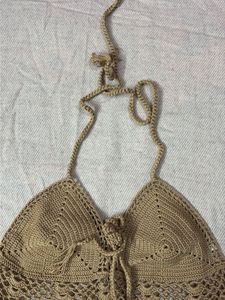 Boho Crochet Fringe Bikini Top