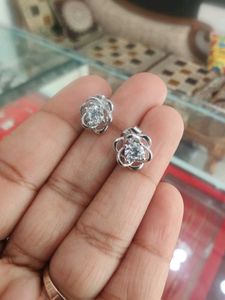 92.5 Rhodium Silver Necklace With Earrings