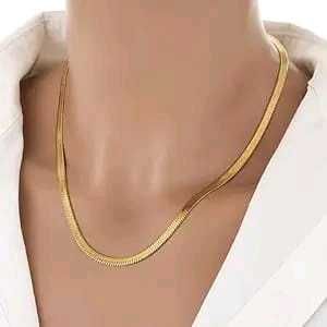 Elegant Gold Herringbone Chain Necklace