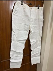 Zara Men's White Linen Pants