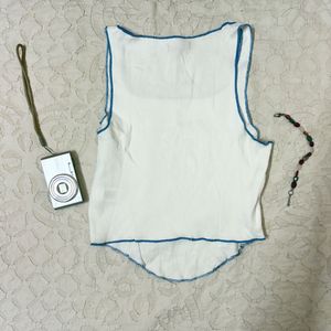 Westside White Ribbed Tank Top