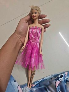Cute Barbie Doll in Pink Dress