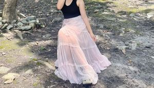 Flowy Tiered Pink Skirt