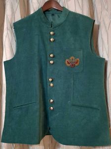 Green Embroidered Ethnic Jacket