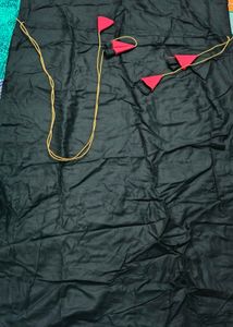 Black Kurta with Pink Accents