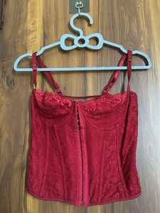 Red Lace Corset Top