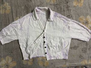 tie dye White and lavendar top