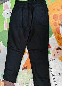 Women's Black Cotton Trouser Pant