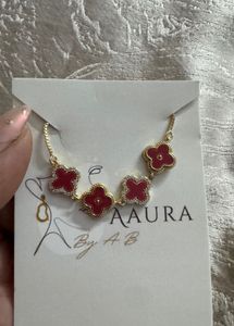 Red Clover Charm Bracelet