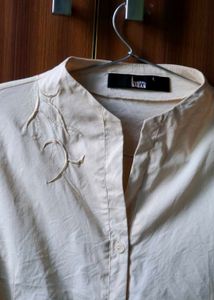 Cute Cream Button-Up Top