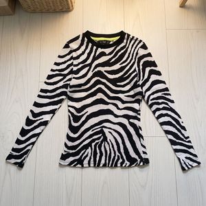 Zebra Print Long Sleeve Top | Size UK 8