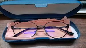 Stylish Blue cut lens  Black Cat eye Frame Glasses