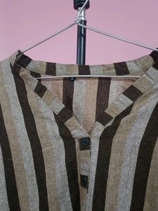 Striped V-Neck Tunic Top