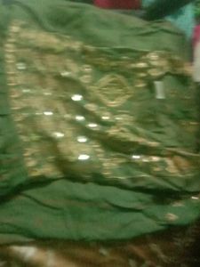 Green Embroidered anarkali kurti set
