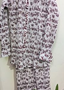 White Alphabetic Printed CORDSET 🔥