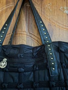 Stylish Y2K Black Grunge Quilted Tote Bag