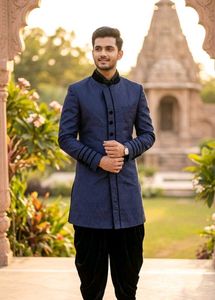 Men's Blue Ethnic Sherwani Set