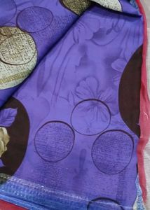 Embroidered Red Silk Saree