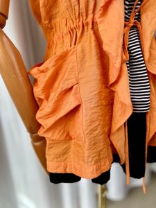 🚀🚀24Hrs EOS SALE🚀🚀Faux 2Pc Orange Ruffle Top