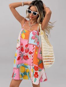 Fun Fruit Print Mini Dress