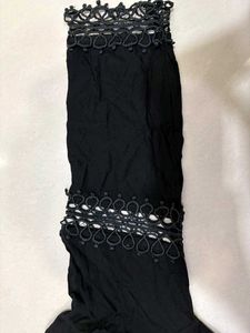 Black Lace Trimmed Blouse