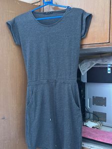 Casual Gray T-Shirt Dress