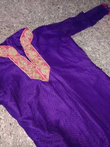 Purple Embroidered Kurta