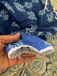 Elegant Blue Printed Cotton Kurta