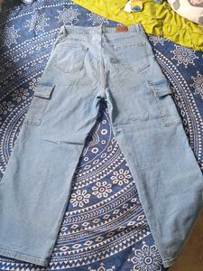 Light Wash Cargo Jeans