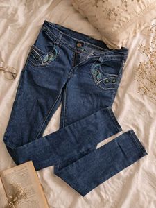 New Embellished Blue Skinny Jeans