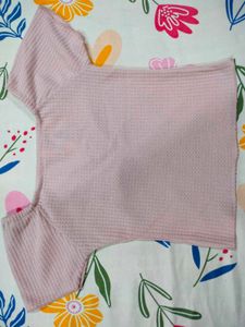 Cute Pink Ruched Cropped Top