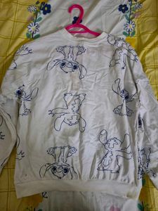 Cute Stitch Print Sweatshirt