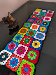 Multicolor Crochet Table Runner