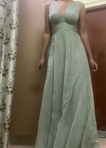 Stylised Back Chiffon Longline Gown
