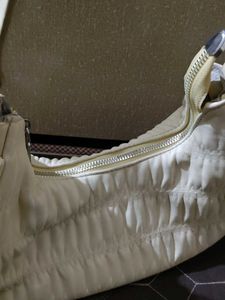 Stylish butter yellow Ruched Shoulder Bag