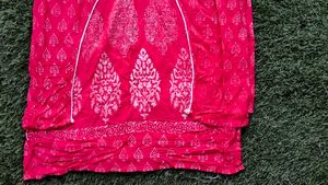 Pink&amp;White Jacket Styled (attached) Printed Kurti