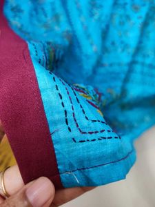 Beautiful Blue kantha Saree