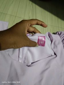Lavender Puff Sleeve Cutout Jumpsuit