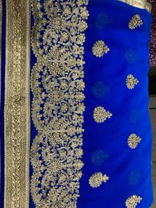 Elegant New Blue 2shade Saree -Rs.2400
