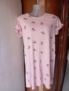 Cute Dog Print Cotton Nightdress