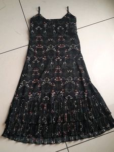 Black Floral Midi Dress