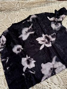 Black Floral Print T-Shirt